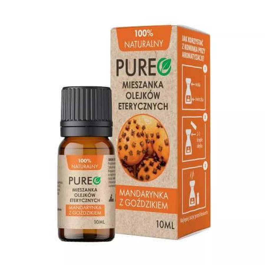 Pureo Blend of natural essential oils Mandarin and clove, 10 ml