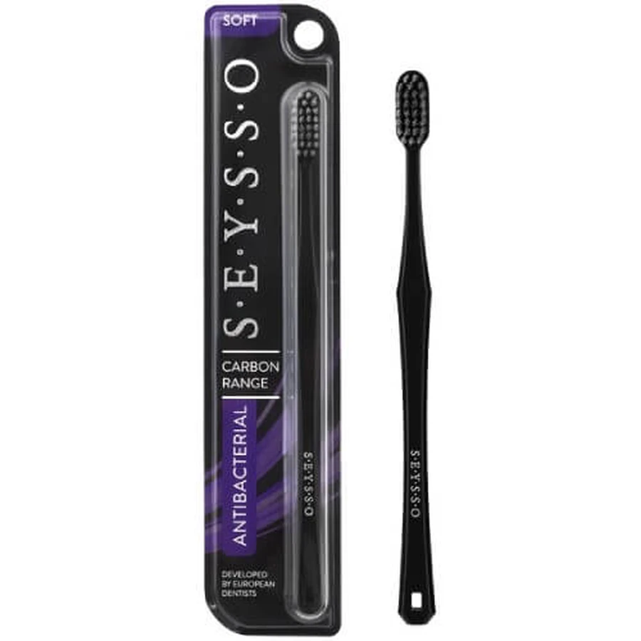 SEYSSO Carbon Antibakterielle Handzahnbürste, 1St.