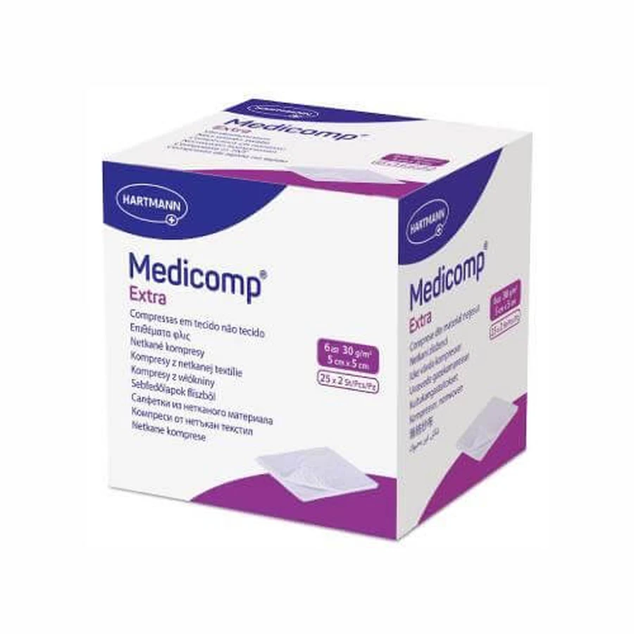 MEDICOMP EXTRA sterile 6-lagige Wundauflagen 5 x 5cm, 50 Stk. (25x2)