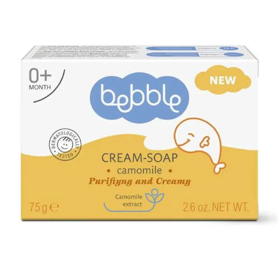 BEBBLE Jabón de manzanilla en pastilla para niños, 75g