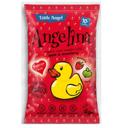 Bio-Apfel-Erdbeer-Puffs, +7 Monate, 30 g, Little Angel