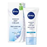 NIVEA Crème de Jour Rafraîchissante 24H Hydratation SPF 15, 50 ml