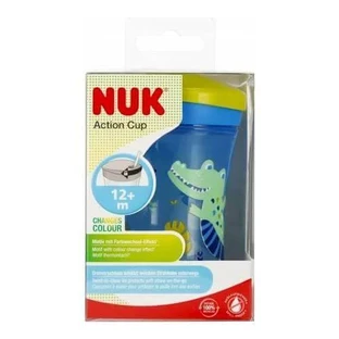 NUK Action Cup Kubek niekapek z silikonową słomką 12m+ niebieski, 230ml