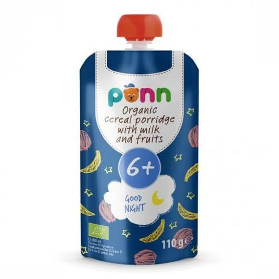 Gruau d'avoine aux fruits SALVEST PÕNN BIO Milk Bedtime Oatmeal, 110g