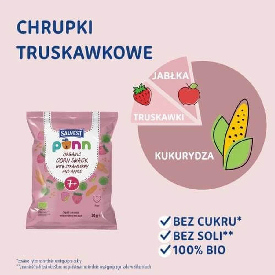 SALVEST PÕNN BIO strawberry crisps, 20 g