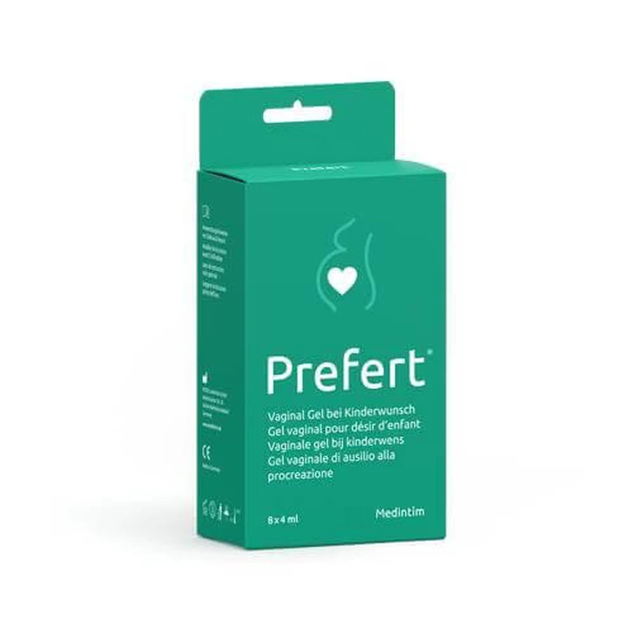 PreFert Gel Vaginal - gel vaginal para mujeres que intentan tener un bebé, 8x 4ml