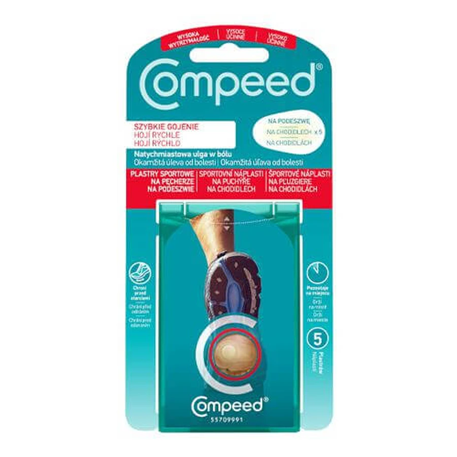 COMPEED Sports Blisters Patches on the sole, 5 pcs