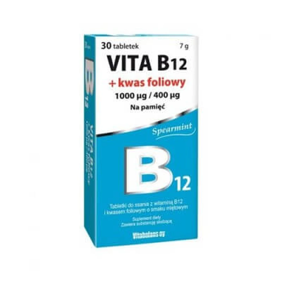 Vita B12 + ácido fólico, 30 comp.