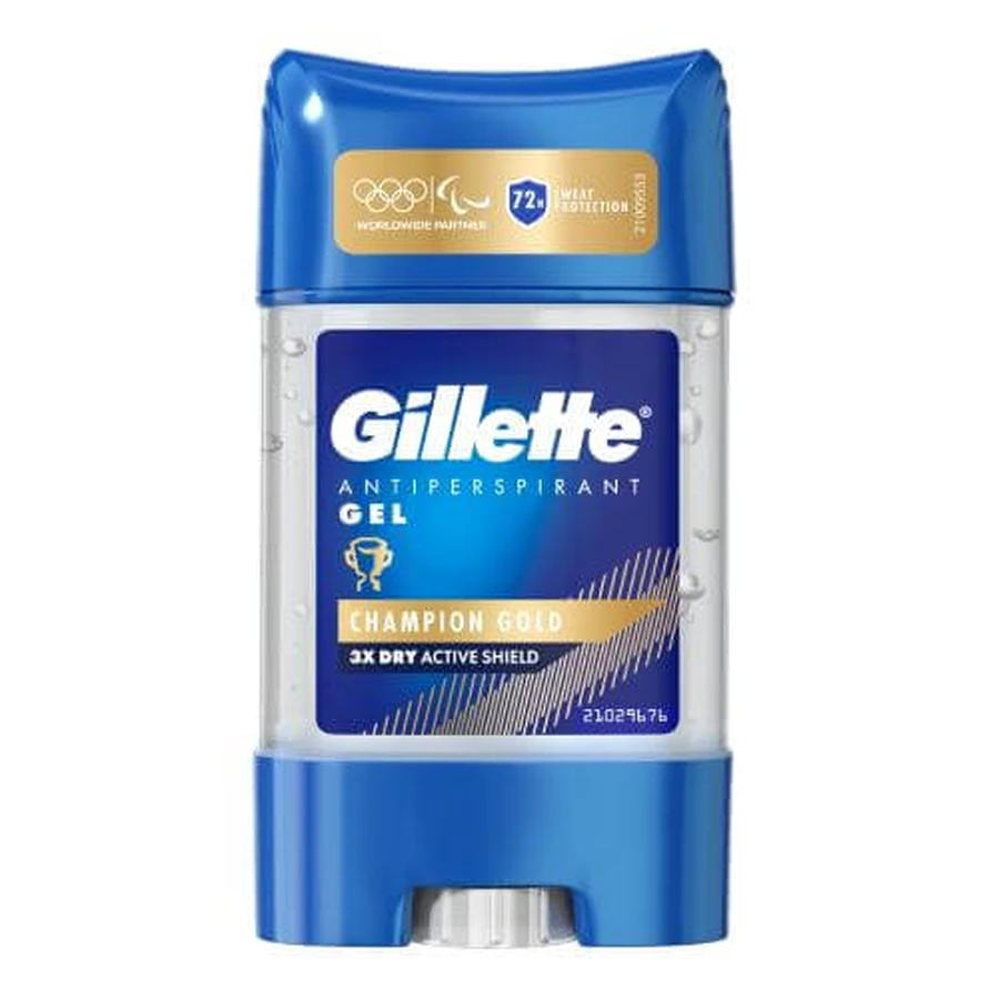 Gillette Champion Gold Antitranspirant Gel für Männer, 70 ml