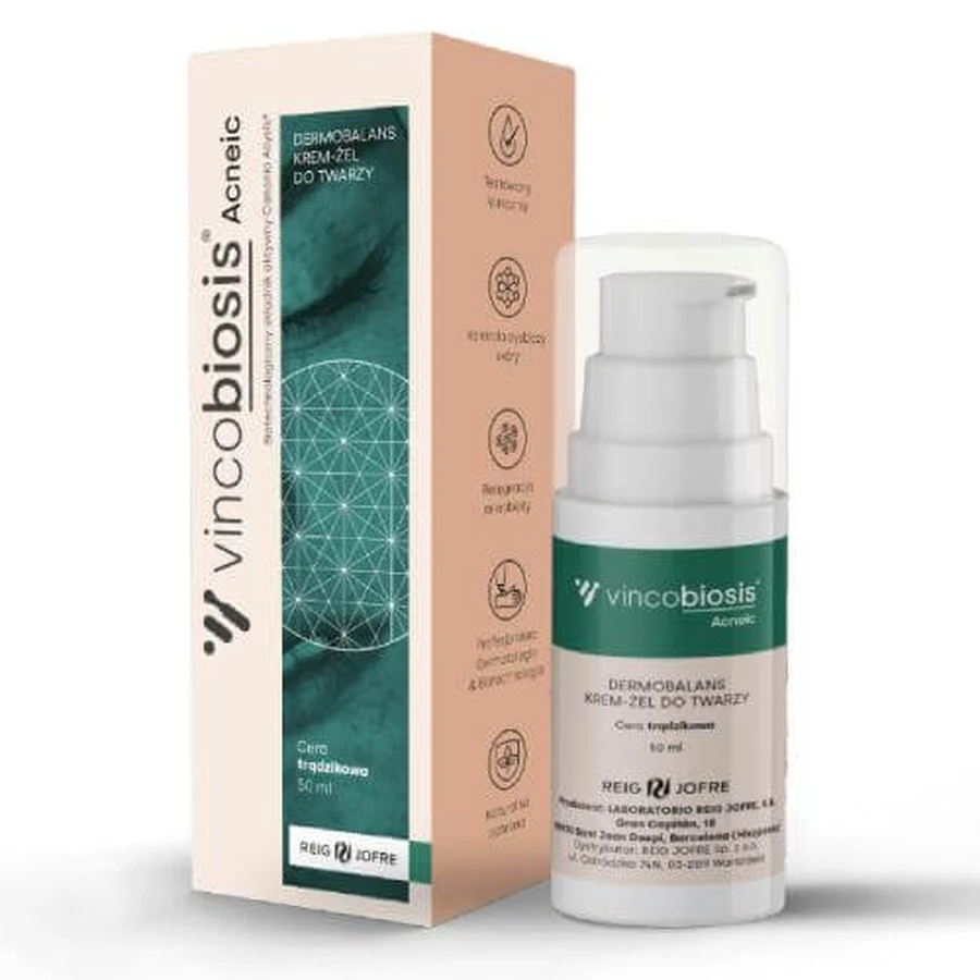 Vincobiosis Acneic Dermobalans krem-żel do twarzy, 50 ml: ceny i cechy