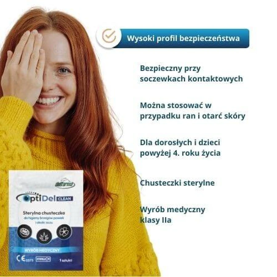 OptiDel Clean Sterile Tücher für die Hygiene der Augenlidränder und der Augenpartie, 20 Stück