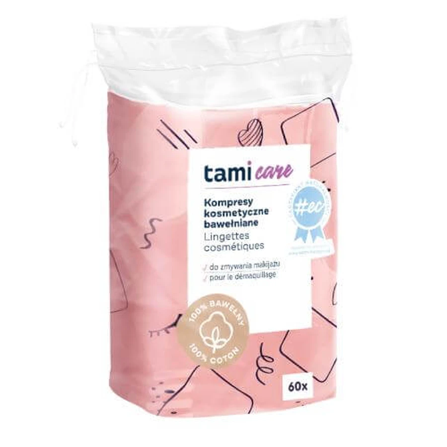 TAMI Care Katoenen cosmetische kompressen, 60st
