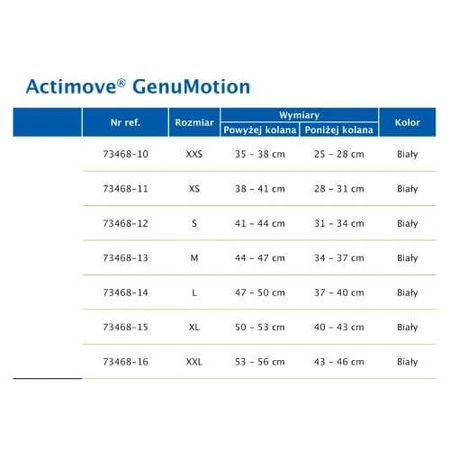 Actimove Professional Line Stabilizator kolana z kompresją medyczną XS biały: ceny i cechy