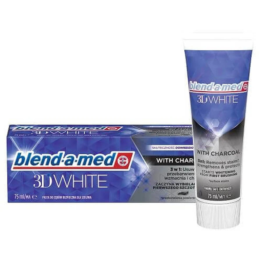 Blend-a-med Toothpaste 3D White with Charcoal, 75ml