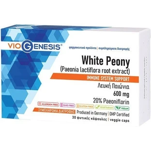 Viogenesis White Peony 600mg Suplement wzmacniający odporność 30 kapsułek wegetariańskich
