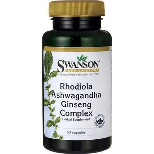 Swanson Rhodiola Rhodiola Ashwagandha Ginseng Complex 60 caps
