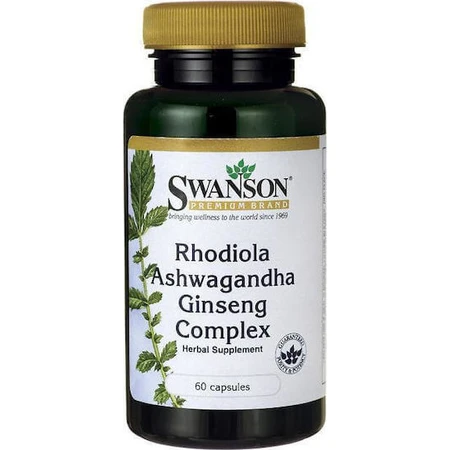Swanson Rhodiola Rhodiola Ashwagandha Ginseng Complex 60 caps