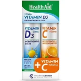 Health Aid Vitamin D3 Vitamin for Immune Support & Egg Health 2000iu 1000mg Orange 2 x 20 tablets