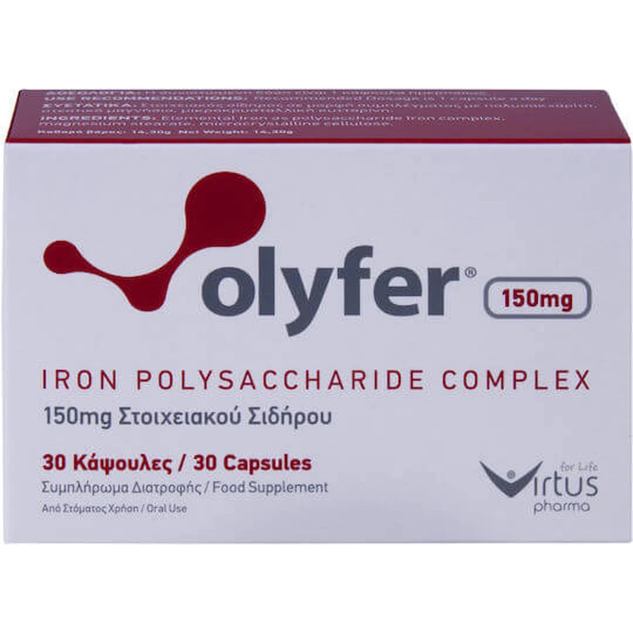 Virtus Pharma Olyfer Olyfer Iron Polysaccharide Complex 150mg 30 Capsules