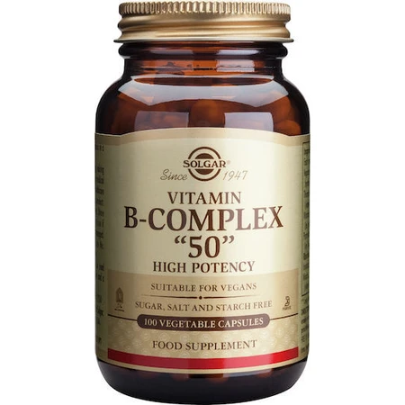 Solgar B-Complex "50" Vitamin for Energy, Immune & Nervous System Strengthening 100 veget capsules