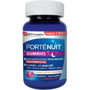 Forte Pharma Forte Nuit Anxiety & Sleep Supplement 30 Heidelbeer-Gelee-Bonbons