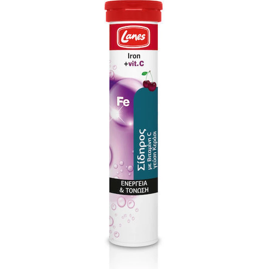 Lanes Iron and Vitamin C 20 effervescent tablets with cherry flavor