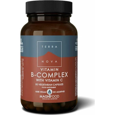 TerraNova B-Complex z witaminą C Witamina wzmacniająca energię, układ odpornościowy i nerwowy 540 mg 50 kapsułek wegetariańskich: ceny i cechy