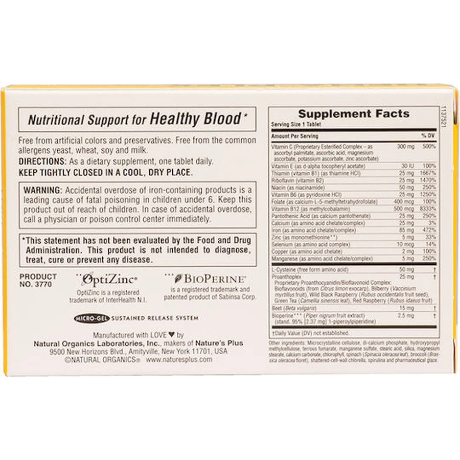 Nature's Plus Hema-Plex Iron with Synergistic Factors Σίδηρος 30 Tablets