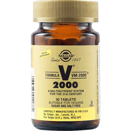Solgar Formula VM-2000 Multivitamine voor energie en versterking van het immuunsysteem 30 x 1 tabletten