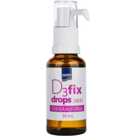 InterMed D3 Fix Vitamin Drops for Immune System Strengthening & Egg Health 200iu 30ml
