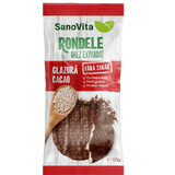 Rondelles de riz avec glaçage au cacao sans sucre, 66 g, Sanovita