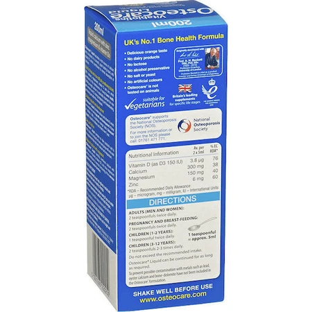 Vitabiotics Osteocare Vloeibaar Origineel Botgezondheidssupplement 200ml Sinaasappel