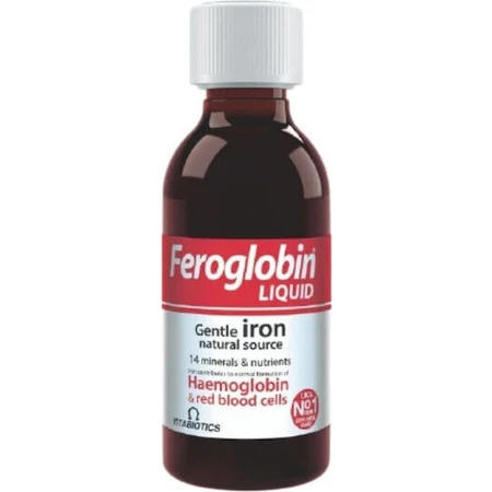 Vitabiotics Feroglobin Eisen flüssig mit B-Vitaminen und Zink 200ml Honig Orange Orange