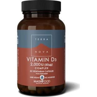 TerraNova Vitamin D3 Complex Vitamin for Immune System Strengthening & Egg Health 2000iu 50 veget capsules