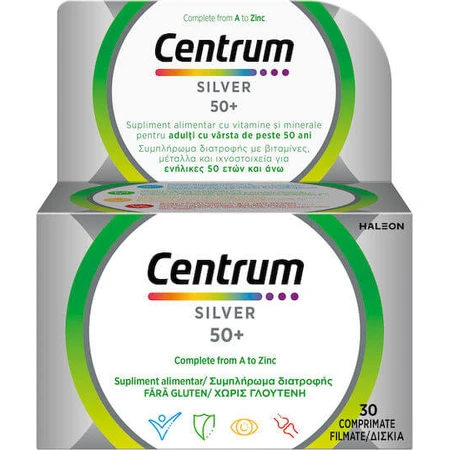 Centrum Silver 50+ Multivitamin for Energy, Immune & Nervous System Support 30 Tablets