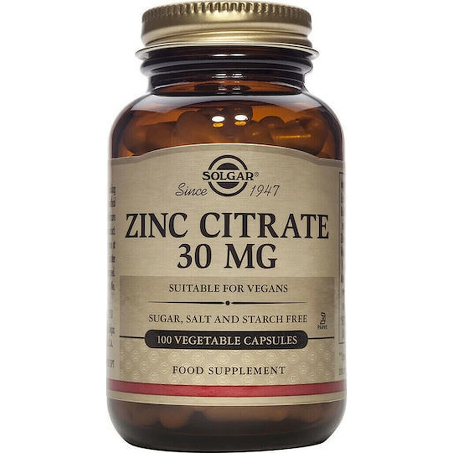 Solgar Zinkcitraat 30mg 100 Capsules