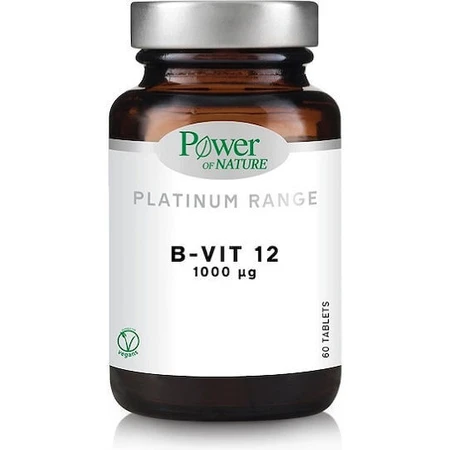Power Of Nature Platinum Range B-Vit12 Vitamin for Nervous System Health 1000mg 60 Tablets