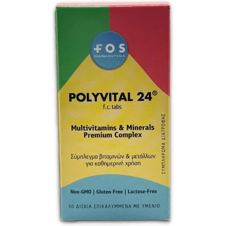 FOS Polyvital 24 Multivitamin zur Unterstützung von Energie und Immunsystem 30 Tabletten
