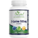 Natürliche Vitamine L-Lysin 500mg 100 Tabletten ohne Geschmacksverstärker