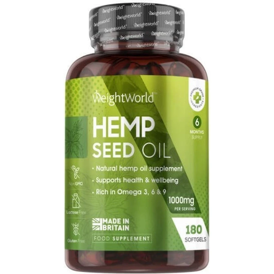WeightWorld Olej z nasion konopi 1000mg 180 kapsułek niearomatyzowanych: ceny i cechy