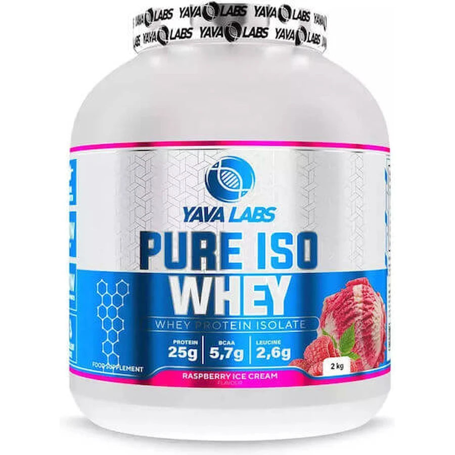Yava Labs Pure Iso Whey Wei-eiwit met frambozenijs smaak 2kg