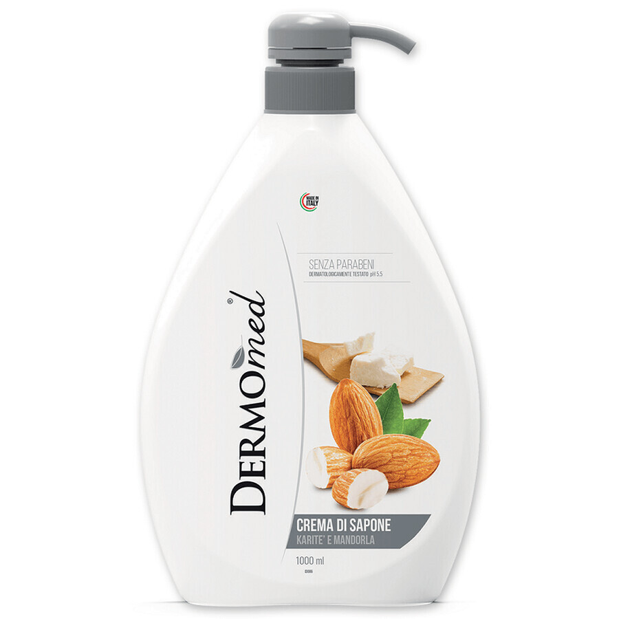 Liquid soap with pump Shea and Almond, 1000 ml, Dermomed