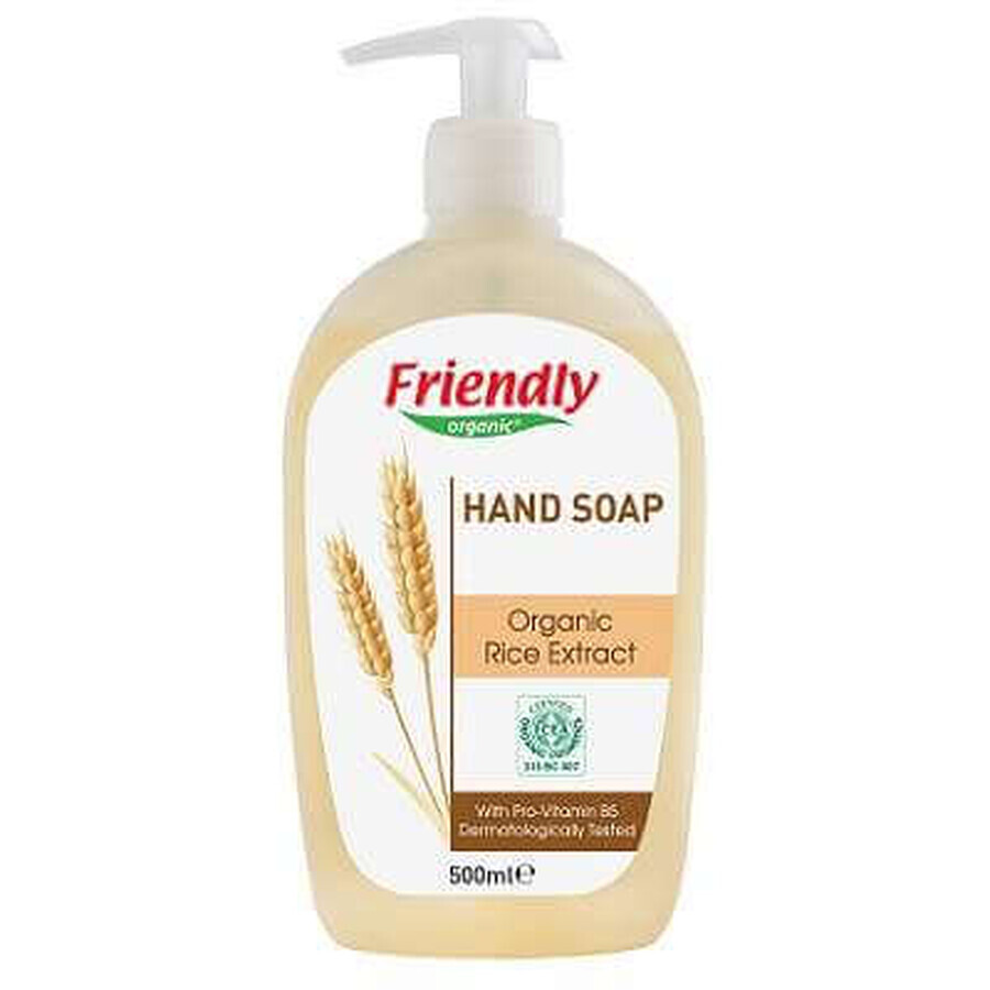 Savon liquide pour les mains à l'extrait de riz, 500 ml, Friendly Organic