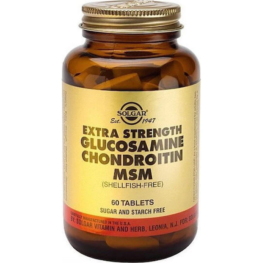Solgar Extra Strength Glucosamine Chondroitin MSM Joint & Bone Health Supplement 60 tabs