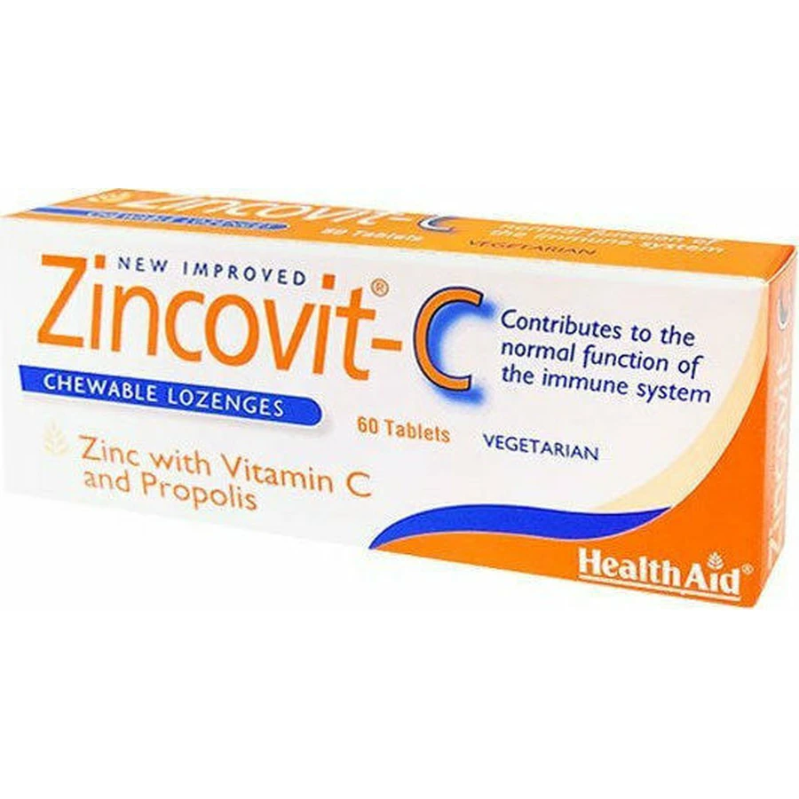 Health Aid Zincovit-C Supplément renforçant le système immunitaire 60 tabs