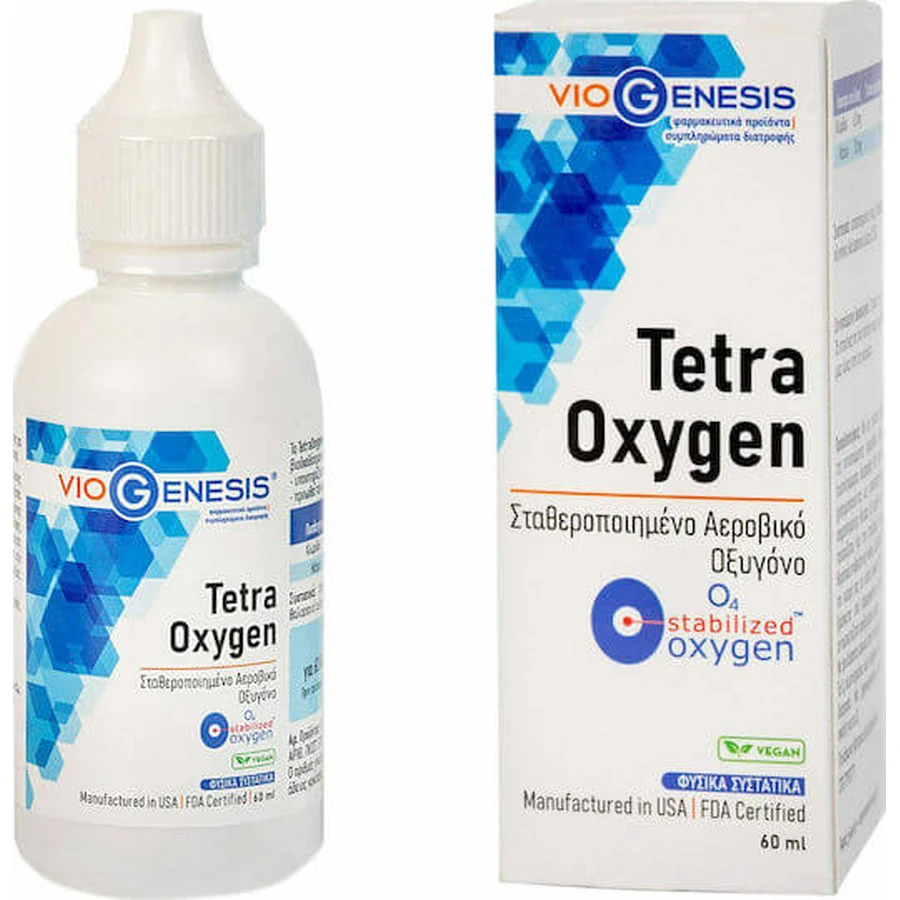 Viogenesis Tetra Oxygen O4 Stabilisierter Sauerstoff Nahrungsergänzungsmittel Spezial 60ml