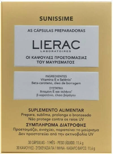 Lierac Sunissime Tan Prep. Voedingssupplement met vitamine E en selenium 30 capsules
