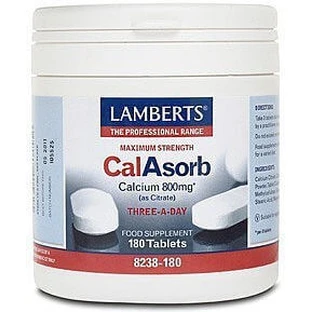 Lamberts CalAsorb Maximale Stärke Kalzium (als Citrat) plus Vitamin D3 800mg 180 Tabletten