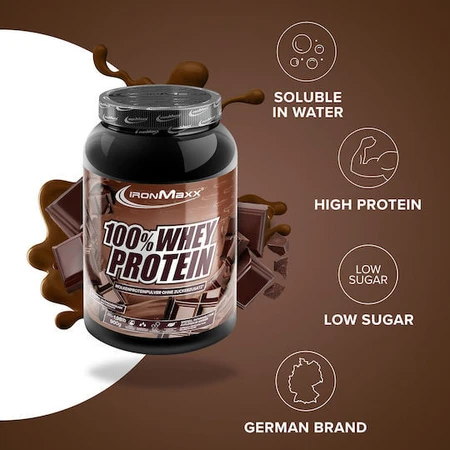 IronMaxx 100% Wei-eiwit Wei-eiwit met smaak Melkchocolade 900gr