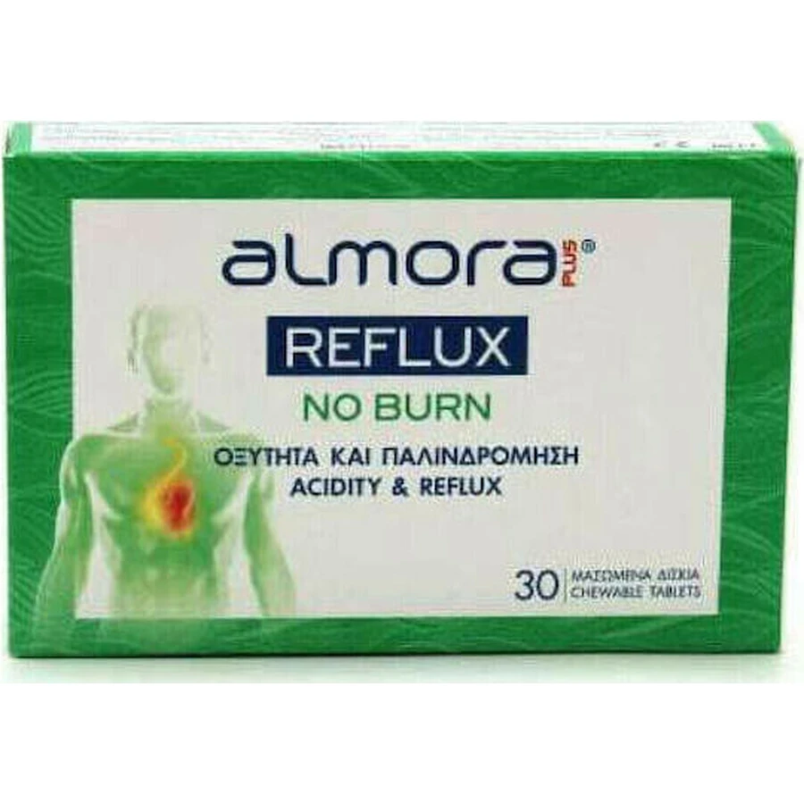 Almora PLUS® Reflujo No Quemadura Complemento Alimenticio Especial 30 comprimidos masticables